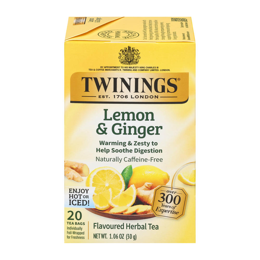 Twinings Lemon & Ginger Herbal Tea Bags, 20 ct