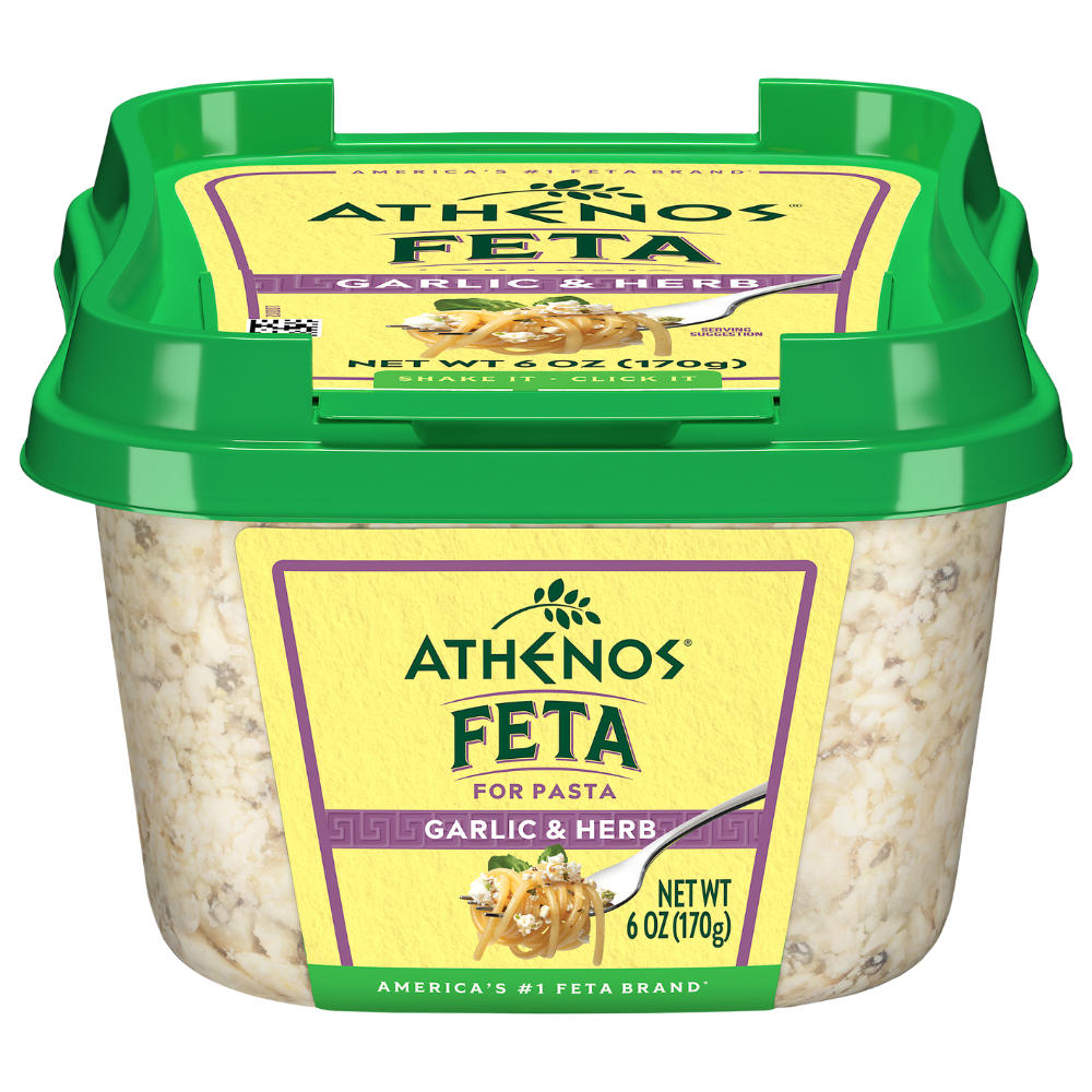 Athenos Crumbled Garlic & Herb Feta Cheese, 6 oz