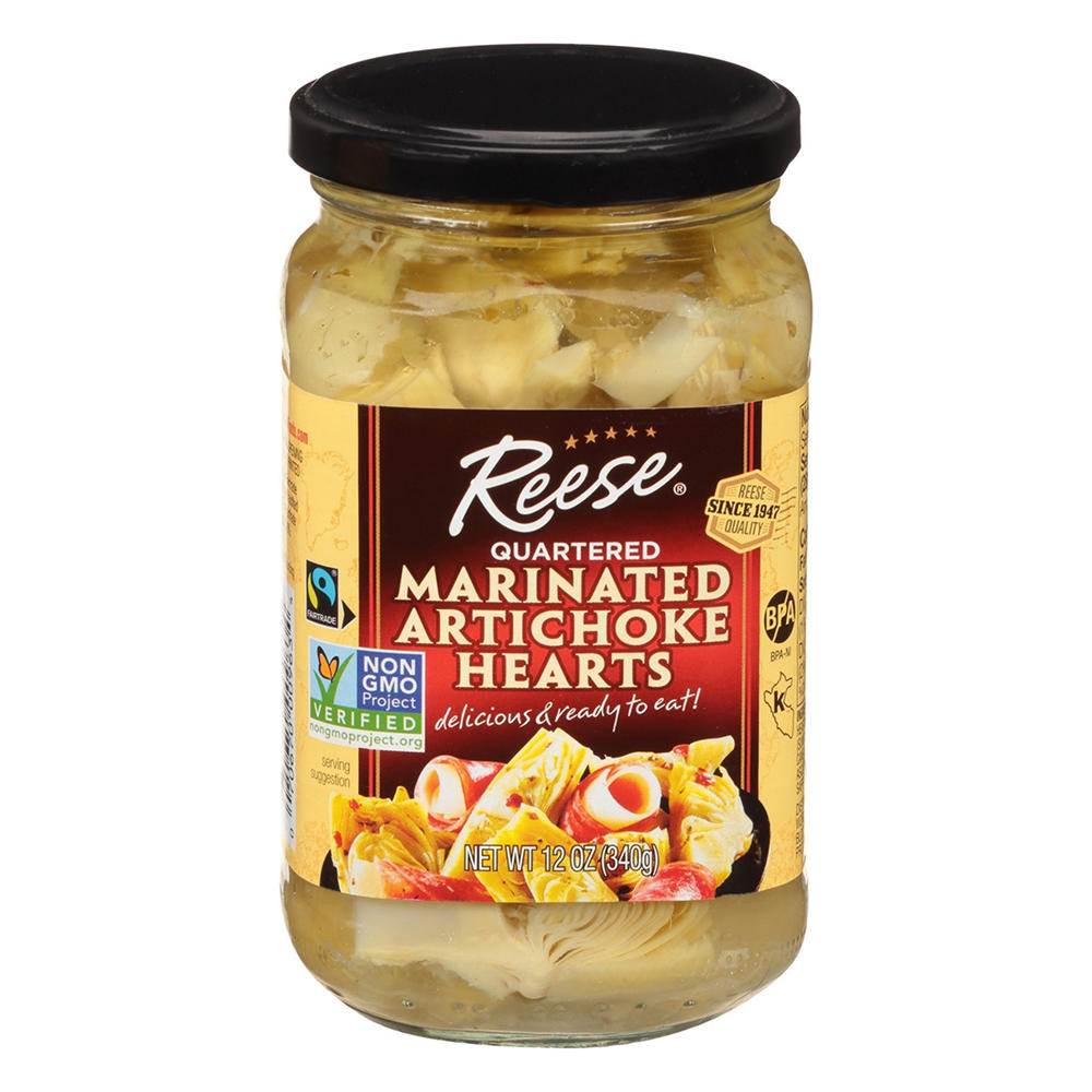 Reese Artichoke Hearts Quartered Marinated, 12 oz