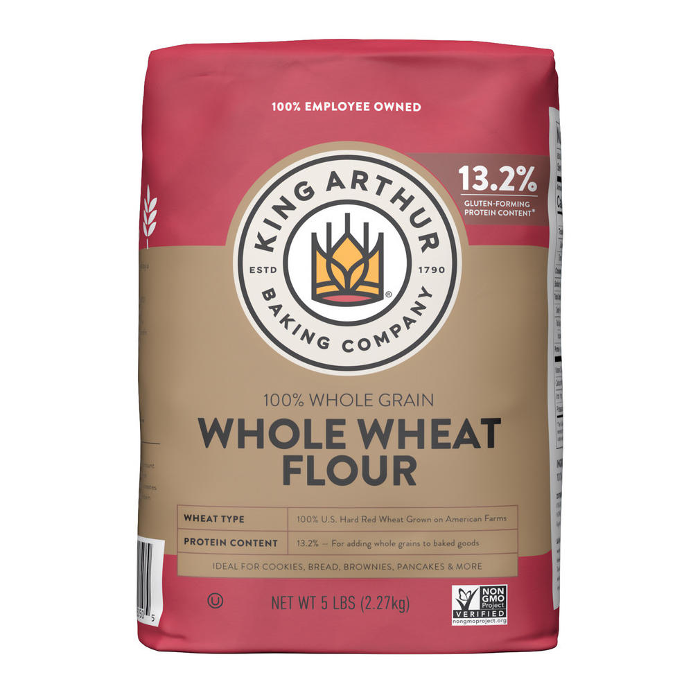 King Arthur 100% Whole Grain Whole Wheat Flour, 5 lbs