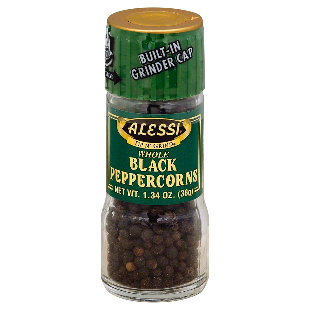 Alessi Tip N' Grind Whole Black Peppercorns, 1.34 oz