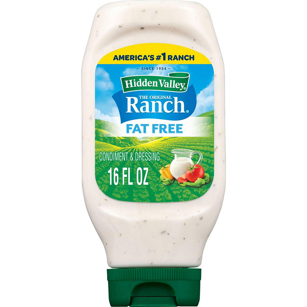 Hidden Valley Fat Free Ranch Condiment and Dressing, Easy Squeeze Bottle, 16 oz