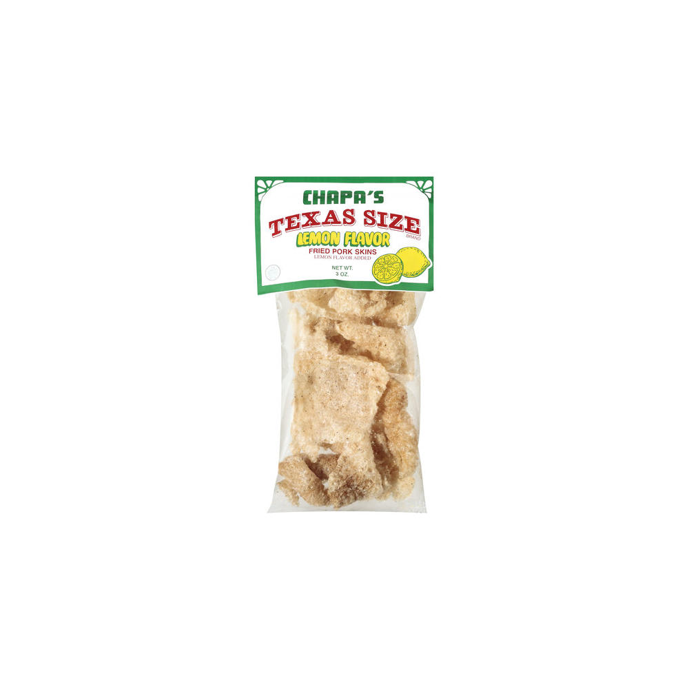 Chapa's Texas Size Lemon Chicharrones Pork Skins, 3 oz