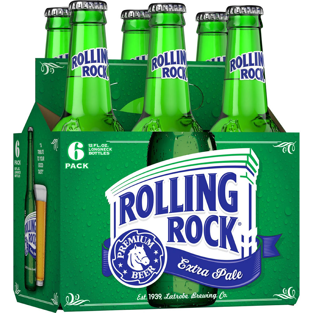 Rolling Rock Premium Extra Pale Beer 6 pk Bottles, 12 oz