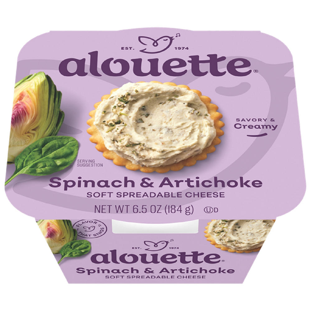 Alouette Soft Spreadable Cheese - Spinach & Artichoke, 6.5 oz