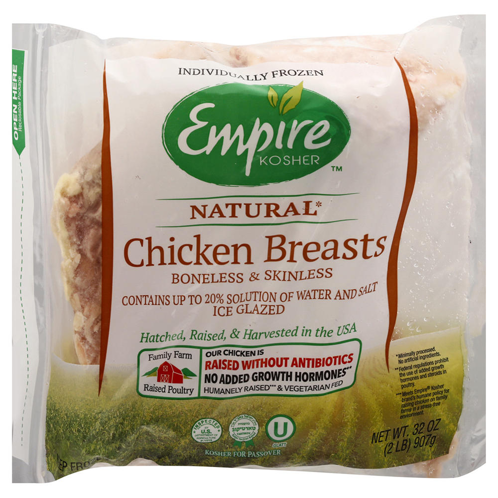 Empire Kosher Kosher Boneless & Skinless Chicken Breasts, 2 lb
