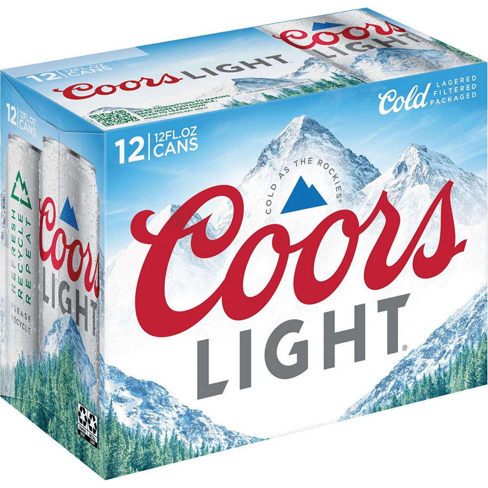 Coors Light Beer 12 pk Cans, 12 oz