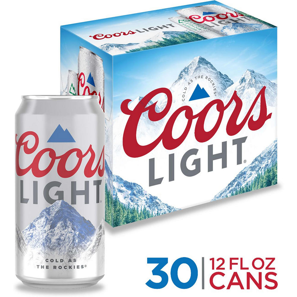 Coors Light Beer 30 pk Cans, 12 oz