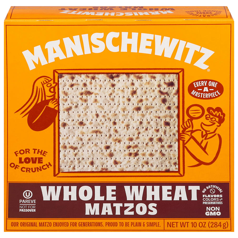 Manischewitz Kosher Whole Wheat Matzos, 10 oz
