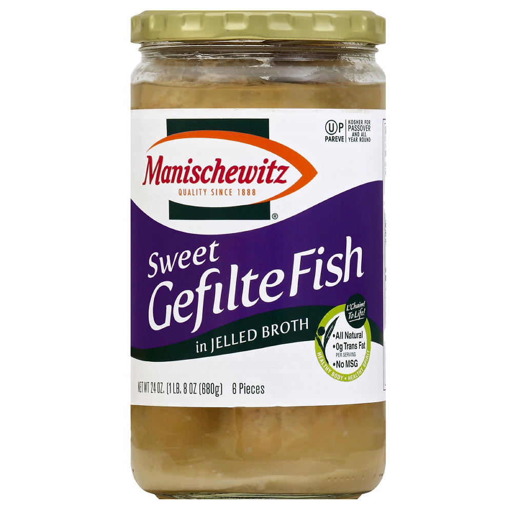 Manischewitz Kosher Sweet Gefilte Fish Jelled Broth, 24 oz