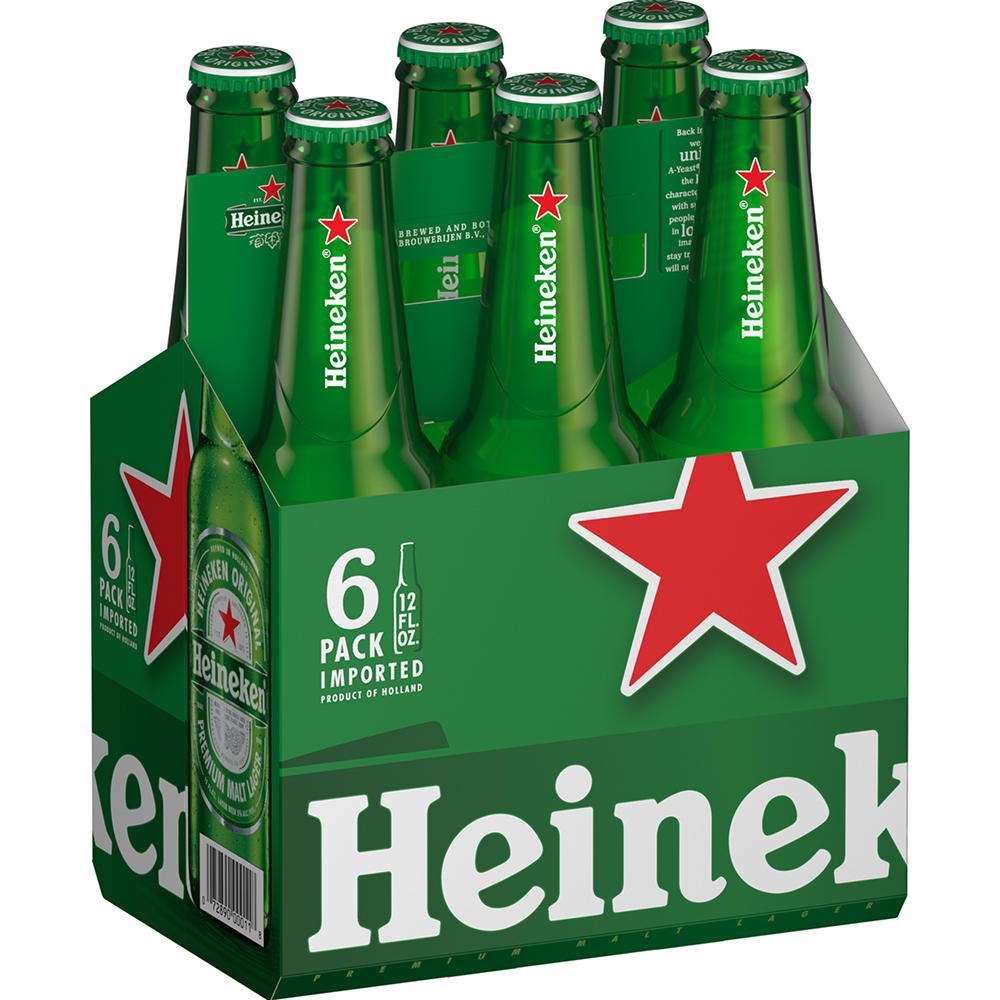 Heineken Lager Beer 6 pk Bottles, 12 oz