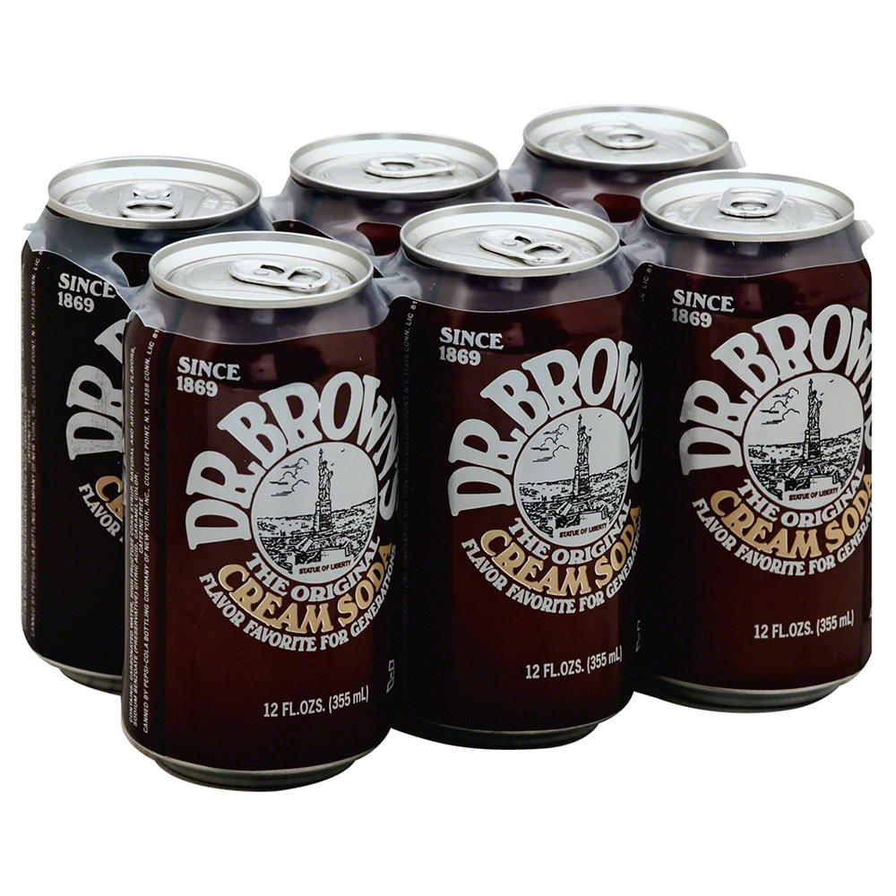 Dr. Brown's Kosher Cream Soda 6 pk Cans, 12 oz