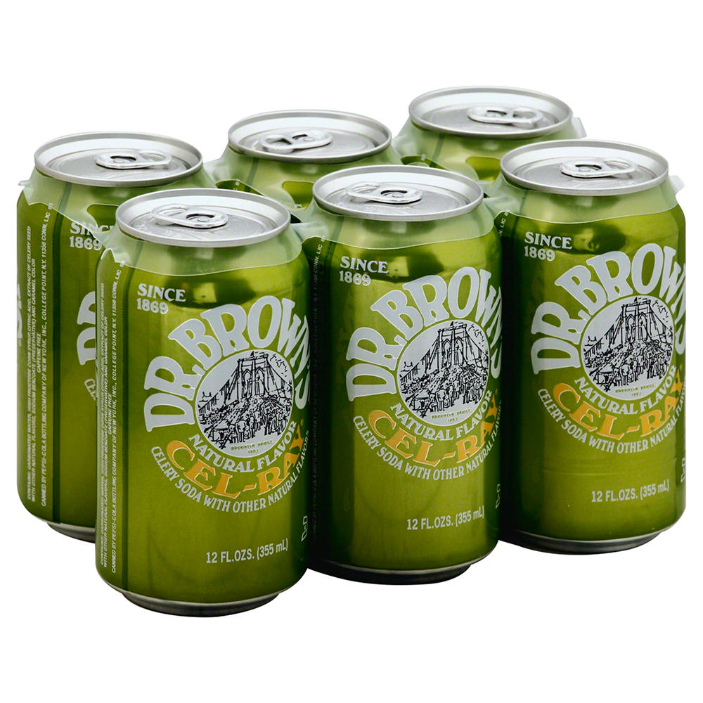 Dr. Brown's Kosher Natural Flavor Cel-Ray Celery Soda 6 pk Cans, 12 oz