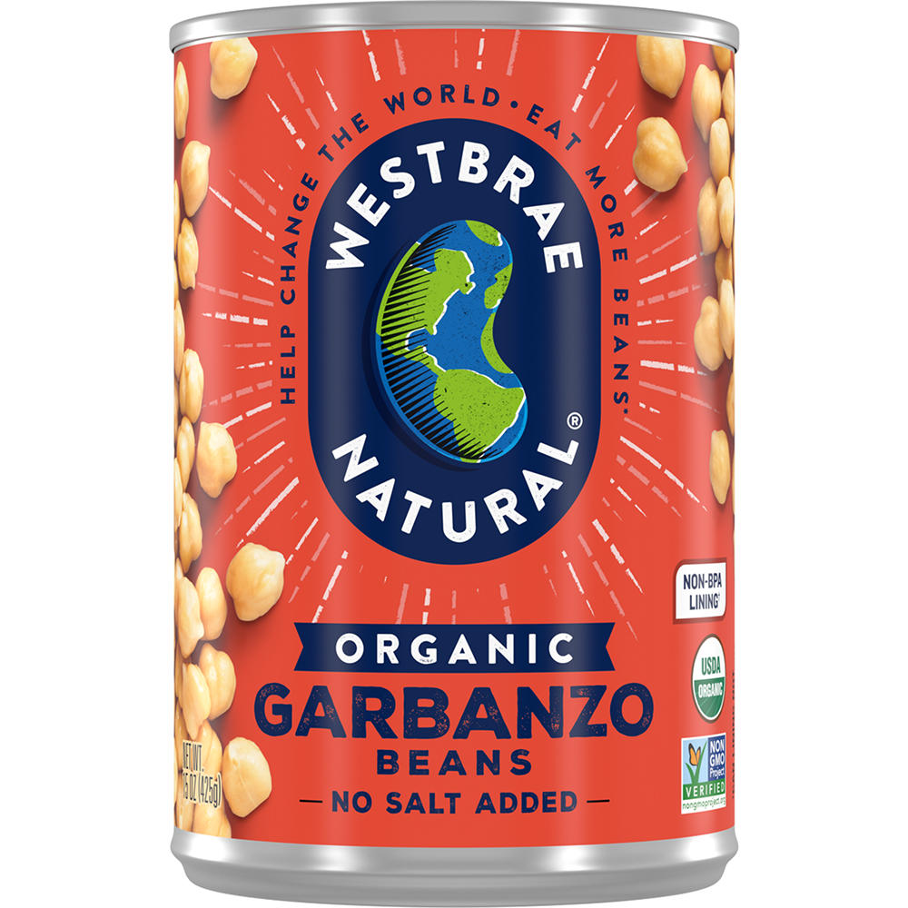 Westbrae Natural Organic No Salt Added Garbanzo Beans, 15 oz