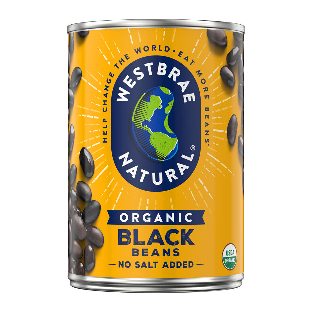 Westbrae Natural Organic No Salt Added Black Beans, 15 oz