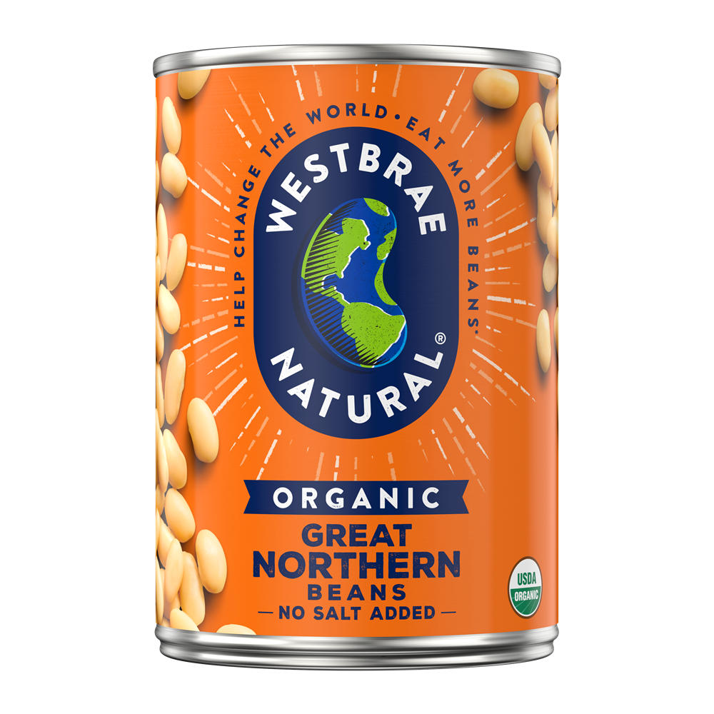 Westbrae Natural Organic No Salt Added Great Northern Beans, 15 oz