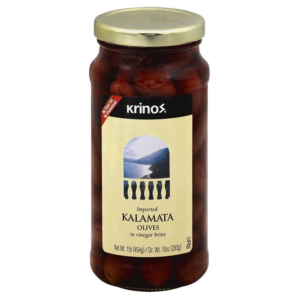 Krinos Kalamata Olives in Vinegar Brine, 1 lb