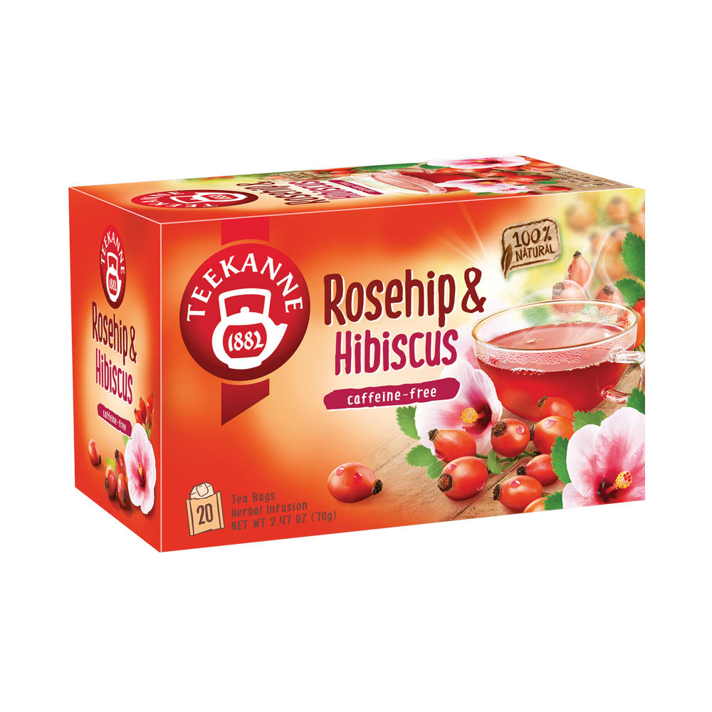 Teekanne Rosehip & Hibiscus Herbal Tea Bags, 20 ct