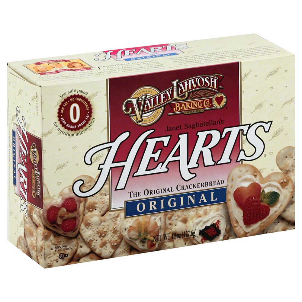Valley Lahvosh Hearts Original Crackerbread, 4.5 oz