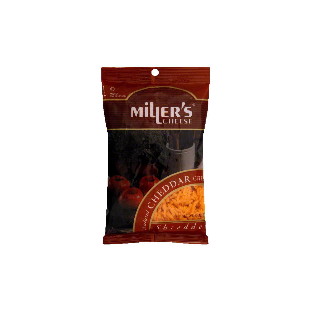 Miller's Cheese Natural Cheddar Shredded Cheese, 8 oz
