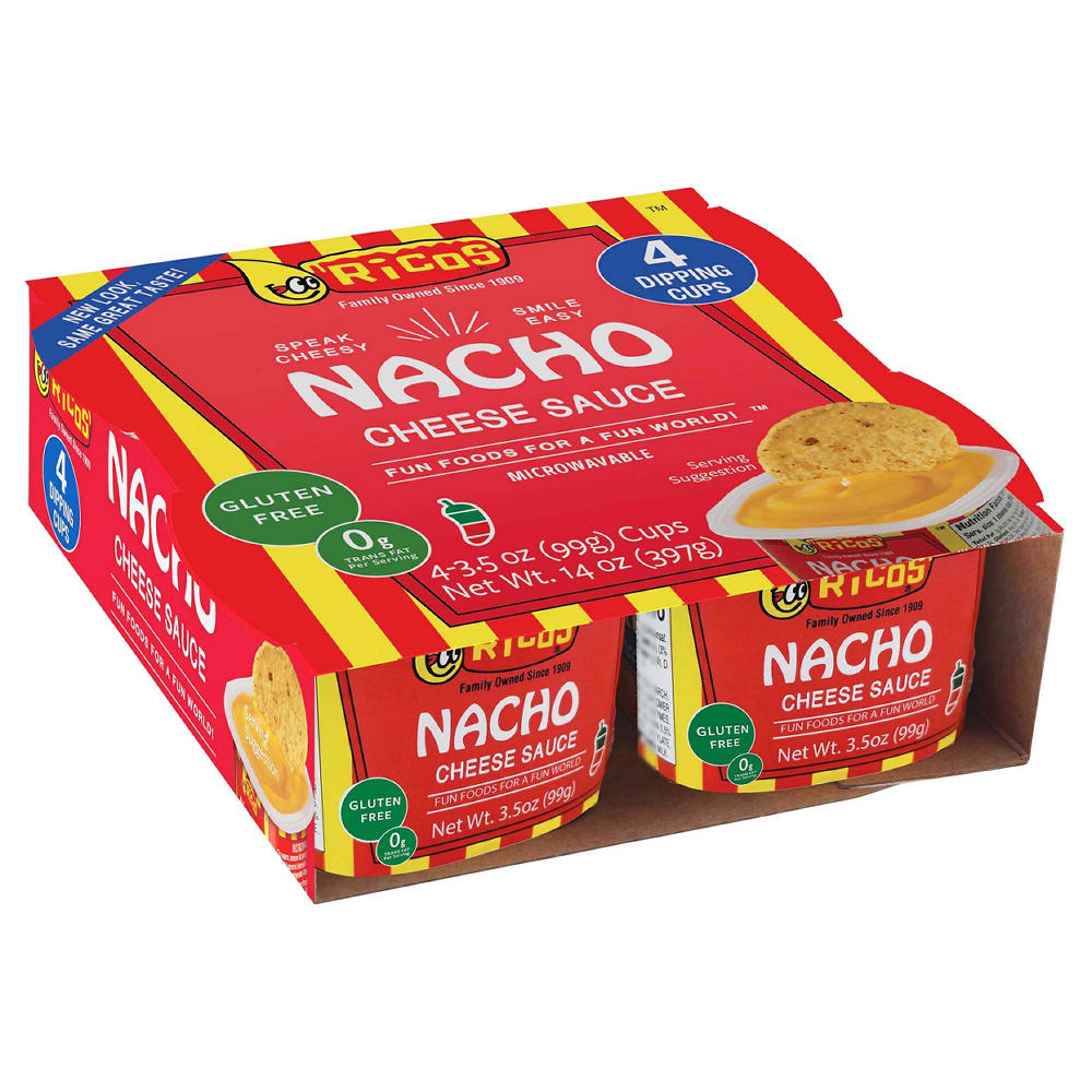 Ricos Nacho Cheese Sauce 4pk Cups, 3.5 oz