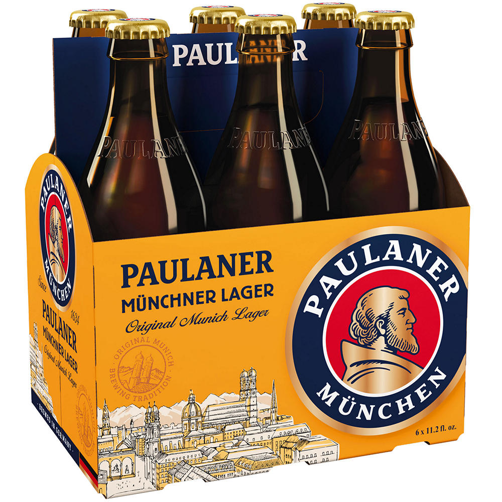 Paulaner Munchner Lager Beer 6 pk Bottles, 11.2 oz