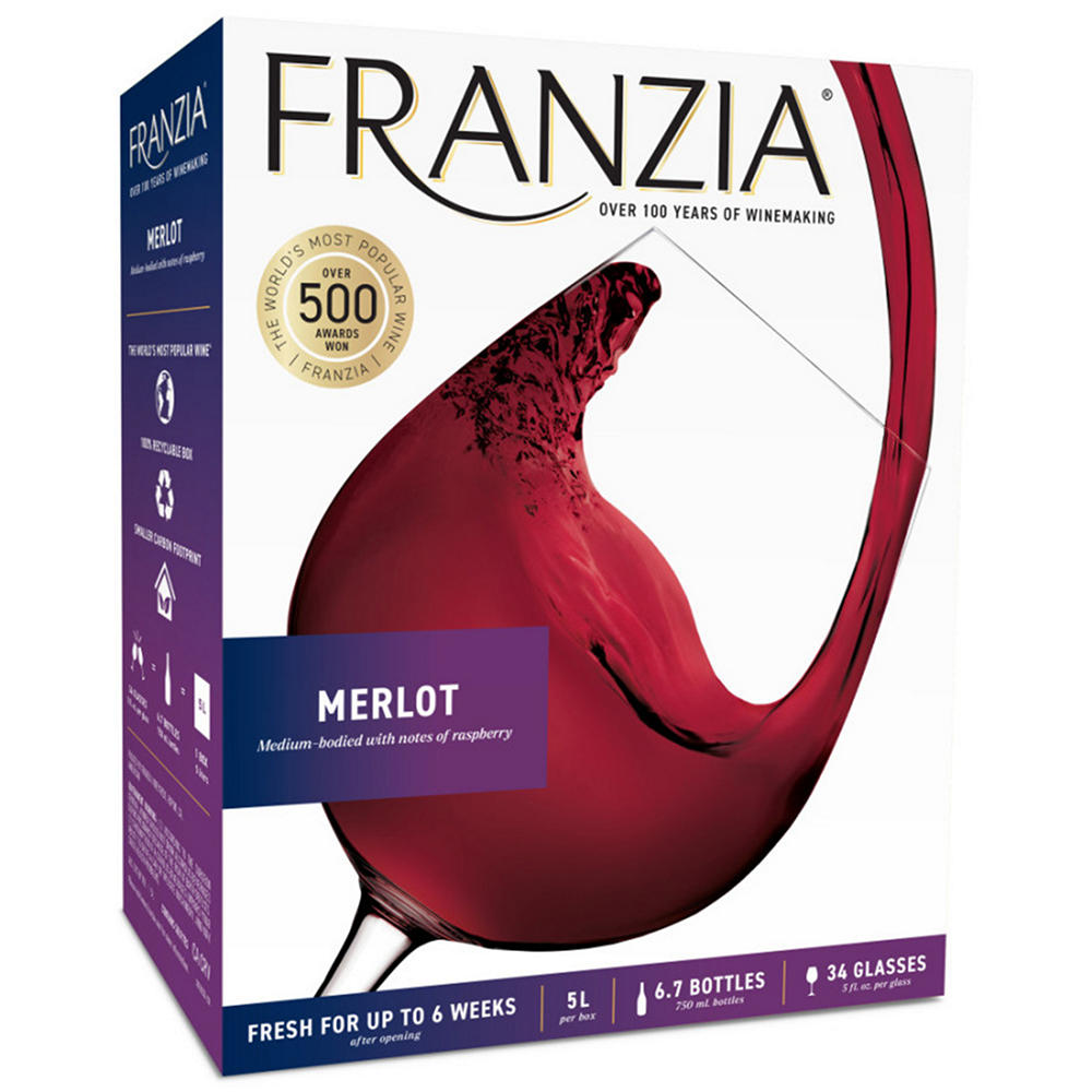 Franzia Merlot California Box Red Wine, 5 L
