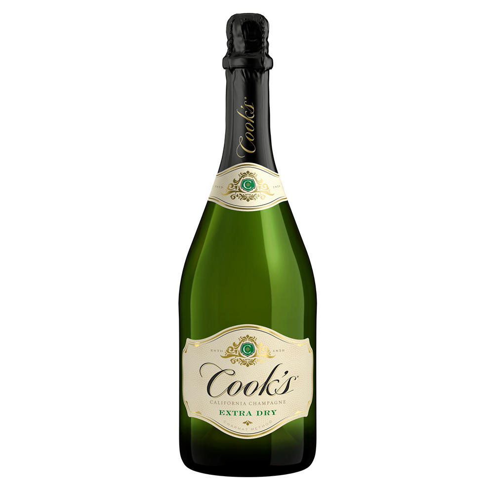 Cook's California Champagne Extra Dry White Sparkling Wine Bottle, 750 mL