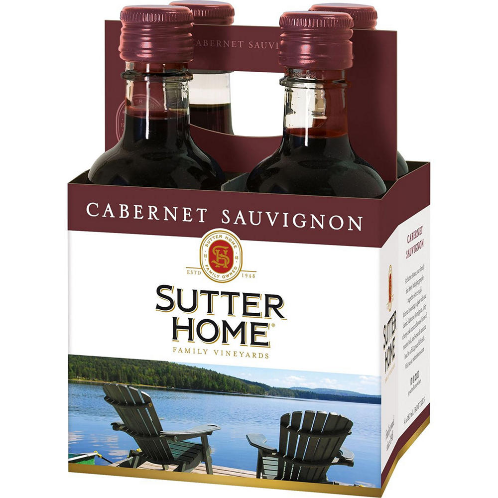 Sutter Home Cabernet Sauvignon California Red Wine 4 pk Bottles, 187 mL