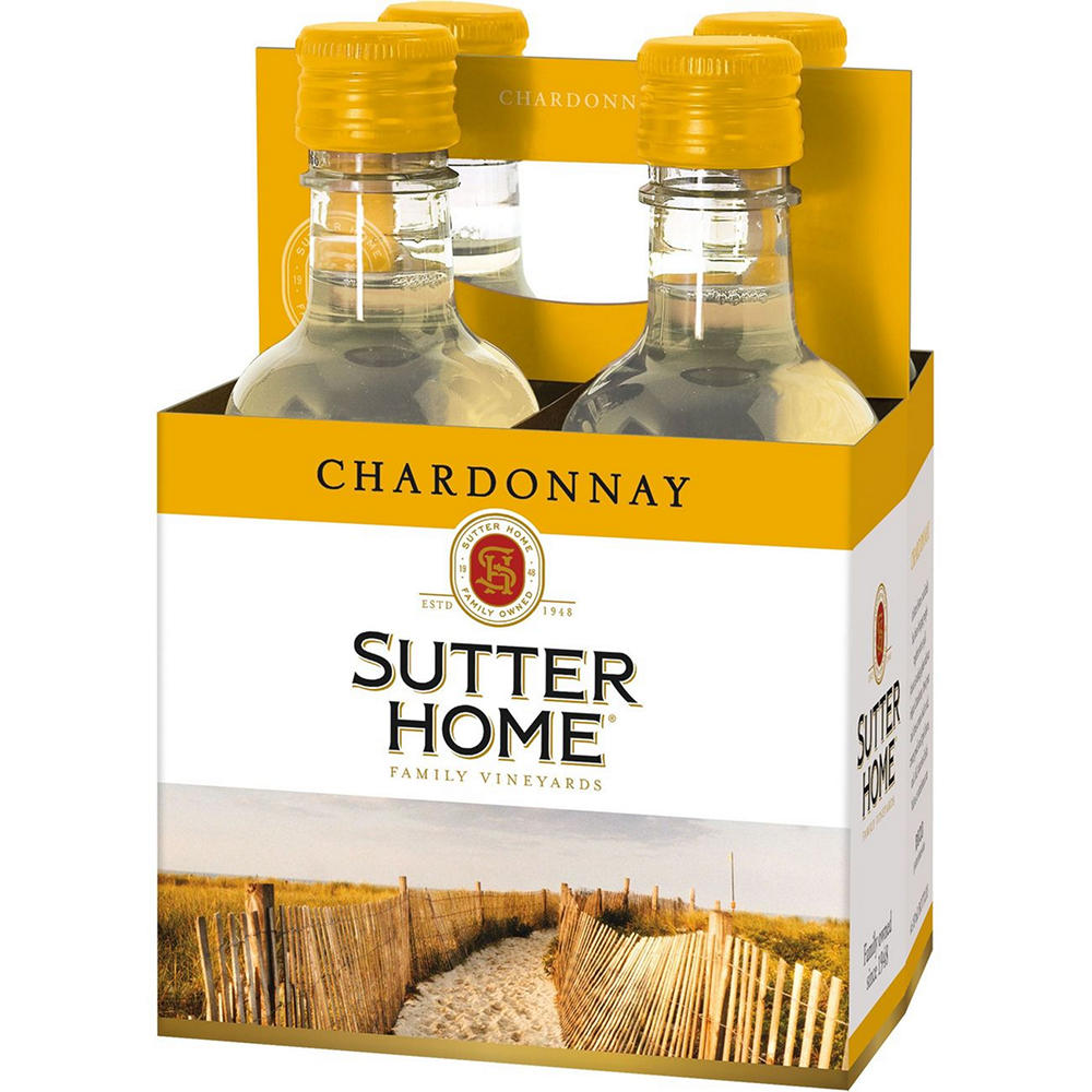 Sutter Home Chardonnay California White Wine 4 pk Bottles, 187 mL