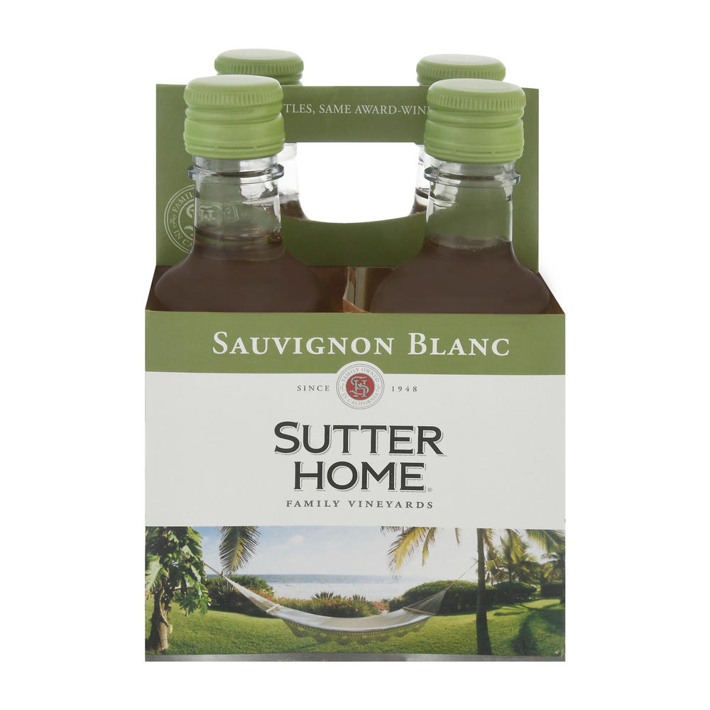 Sutter Home Sauvignon Blanc California White Wine 4 pk Bottles, 187 mL