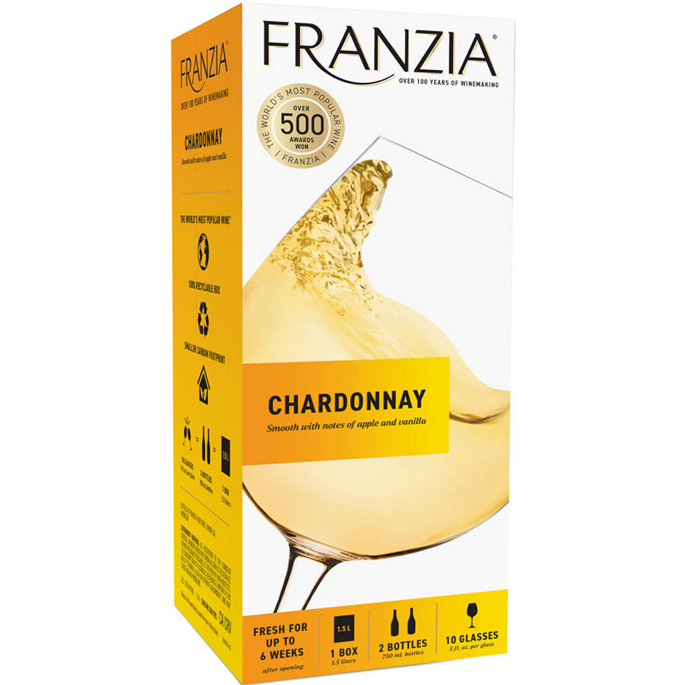 Franzia Chardonnay California Box White Wine, 1.5 L
