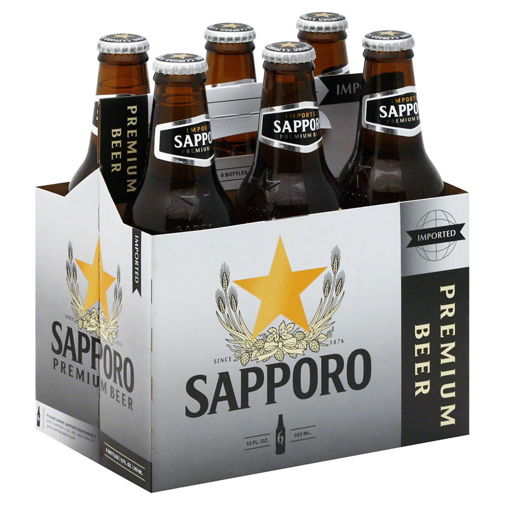 Sapporo Premium Beer 6 pk Bottles, 12 oz