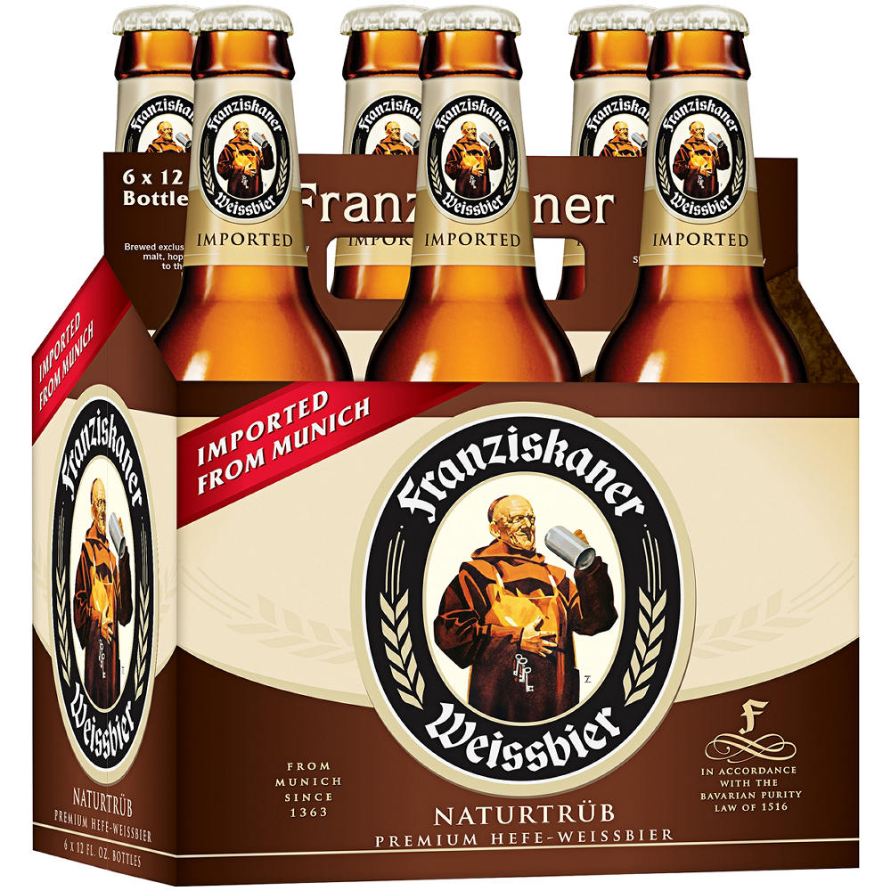 Franziskaner Hefe-Weissbier Naturtrub Beer 6 pk Bottles, 12 oz