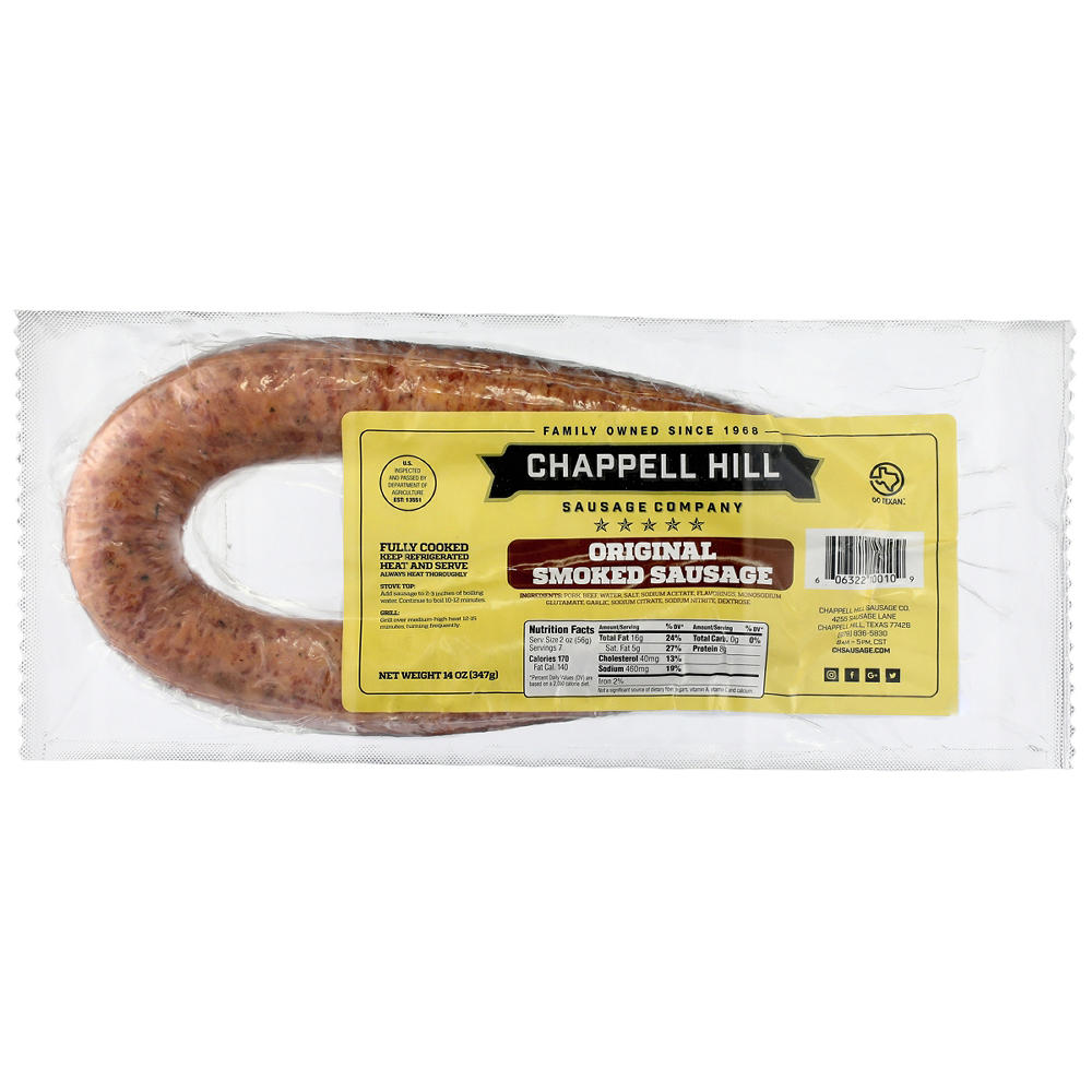 Chappell Hill Original Smoked Sausage, 14 oz