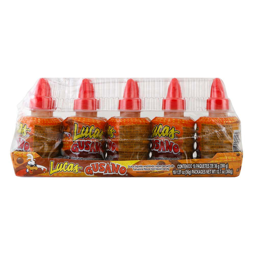 Lucas Gusano Liquid Tamarindo Flavored Candy, 10 ct