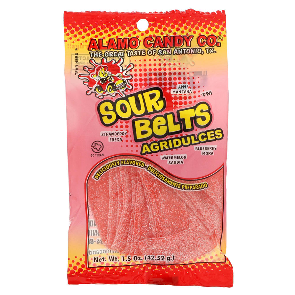 Alamo Candy Co. Strawberry Sour Belts, 1.5 oz