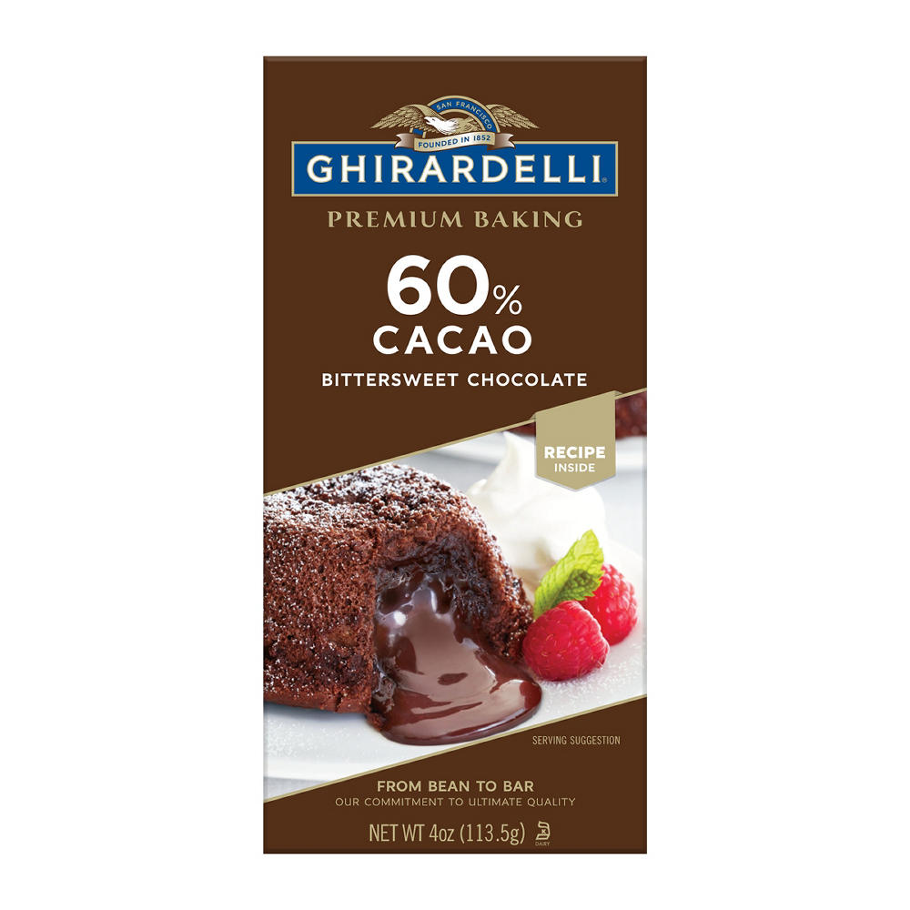 Ghirardelli Premium 60% Cacao Bittersweet Chocolate Baking Bar, 4 oz