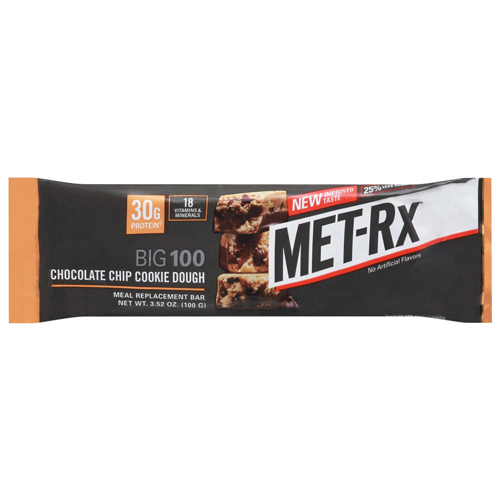 MET-Rx 30g Protein Meal Replacement Bar - Chocolate Chip Cookie Dough, 3.52 oz