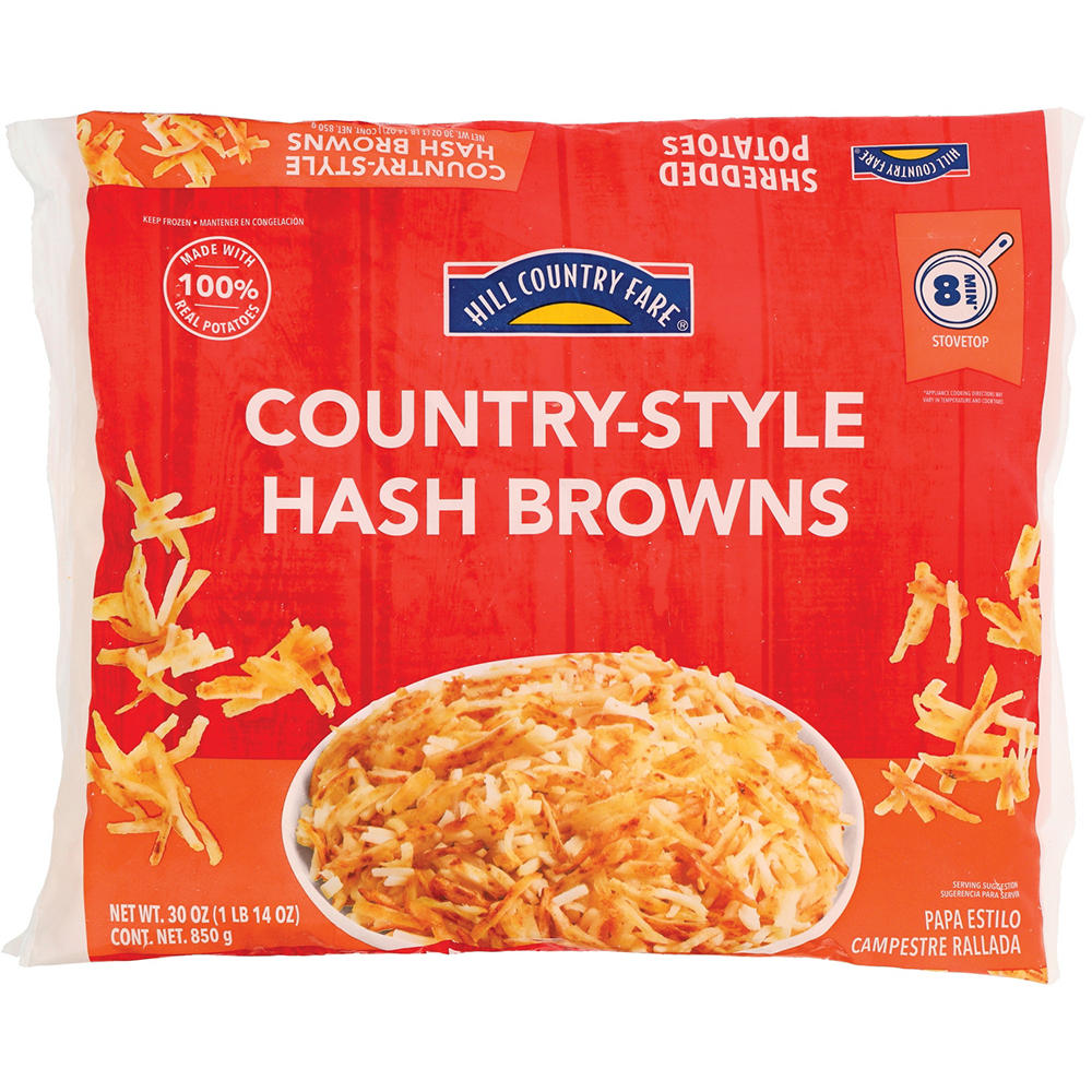 Hill Country Fare Frozen Country Style Shredded Hash Browns, 30 oz