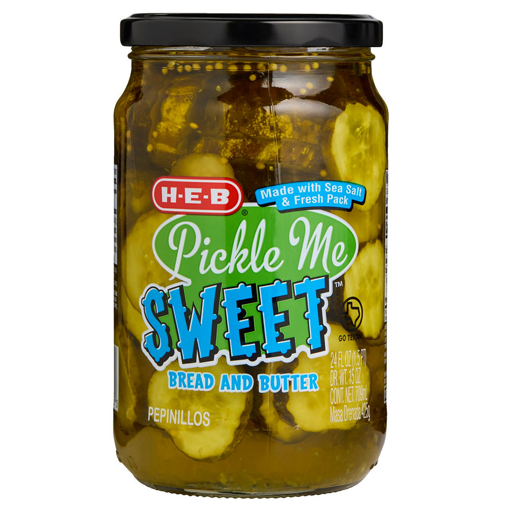 H-E-B Pickle Me Sweet Bread & Butter Pickle Chips, 24 oz