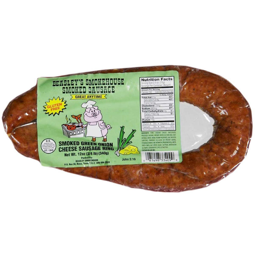 Beasley's Smoked Green Onion Cheese Sausage  Ring, 12 oz
