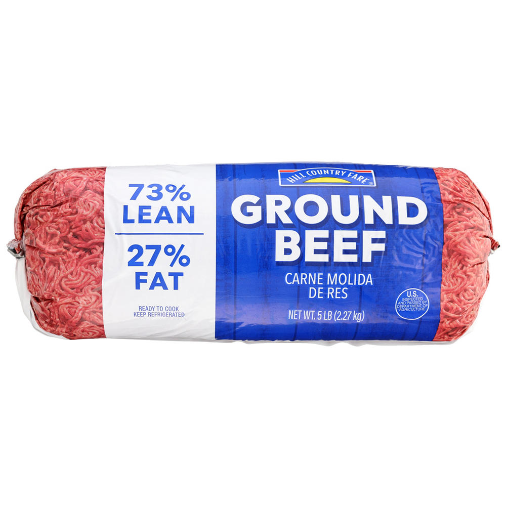 Hill Country Fare Ground Beef, 73% Lean, 5 lb