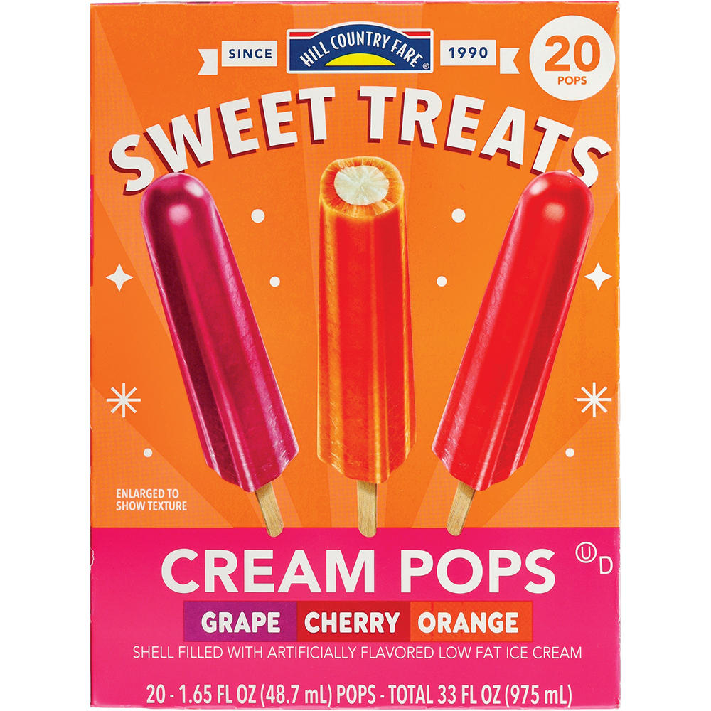 Hill Country Fare Sweet Treats Cream Pops Variety Pack, 20 ct