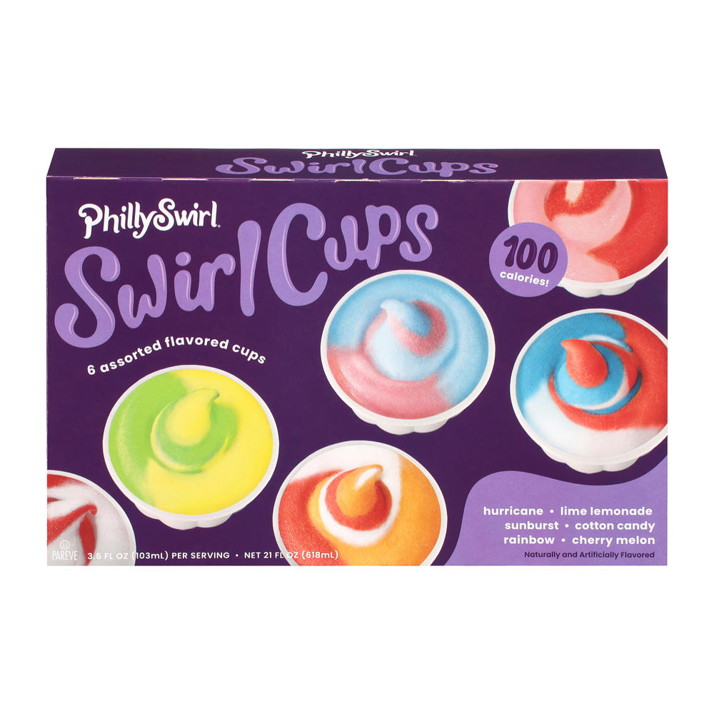 PhillySwirl Italian Ice Assorted Flavors, 6 ct
