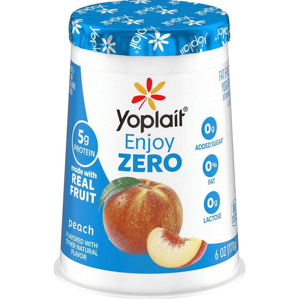Yoplait Enjoy Zero Fat Free Yogurt - Peach, 6 oz