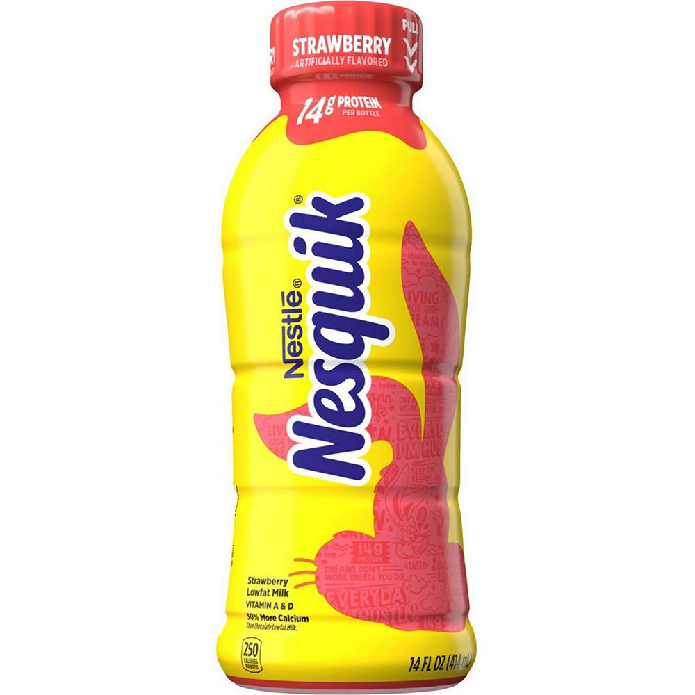 Nesquik 14g Protein Lowfat Strawberry Milk, 14 oz