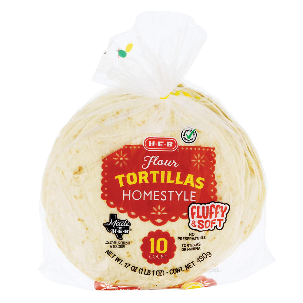 H-E-B Homestyle Flour Tortillas, 10 ct
