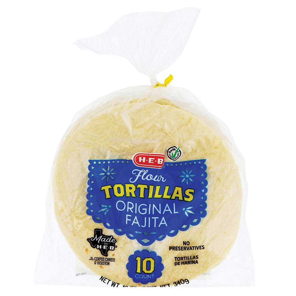 H-E-B Original Fajita Flour Tortillas, 10 ct