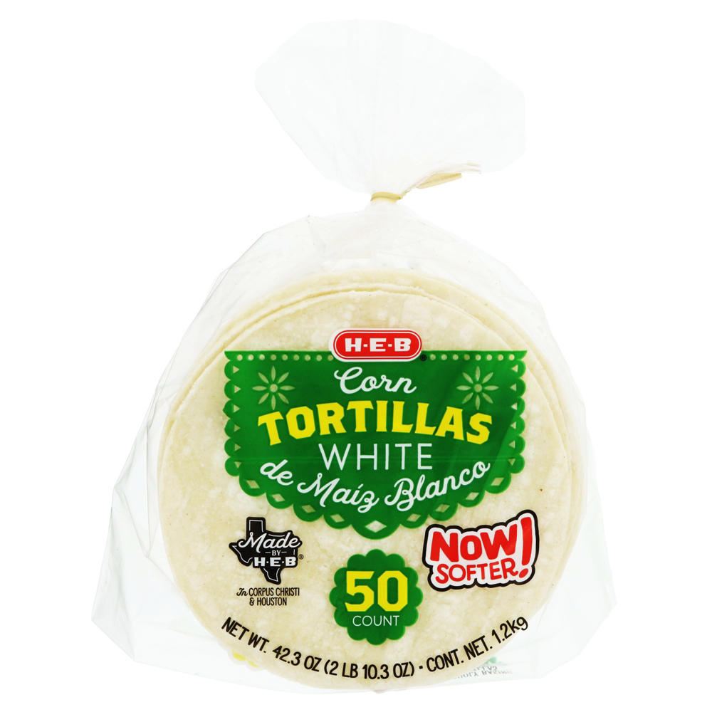 H-E-B White Corn Tortillas, 50 ct